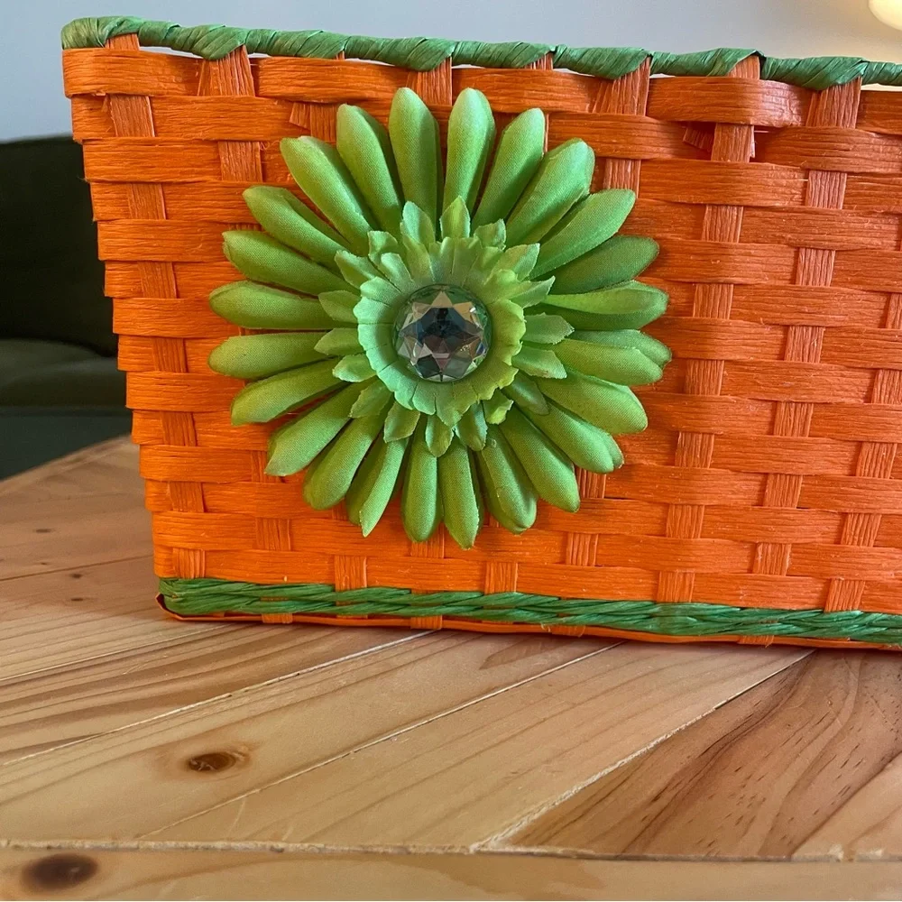 Retro Flower Storage Basket